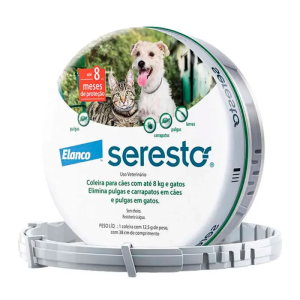 Coleira Antiparasitas Seresto -  Para cães e gatos com até 8Kg 