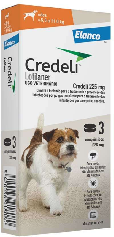 Antiparasitário Credeli para Cães de 5,5 à 11 kg  - Contém 3 comprimidos 