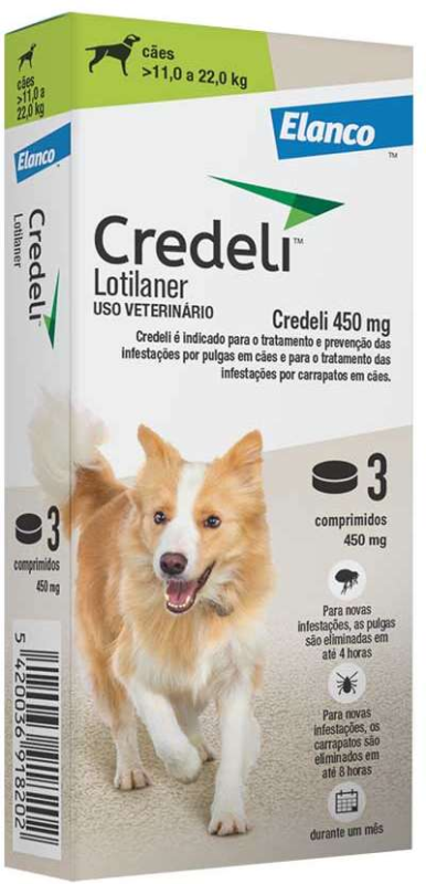 Antiparasitário Credeli para Cães de 11 à 22 kg - Contém 3 comprimidos 