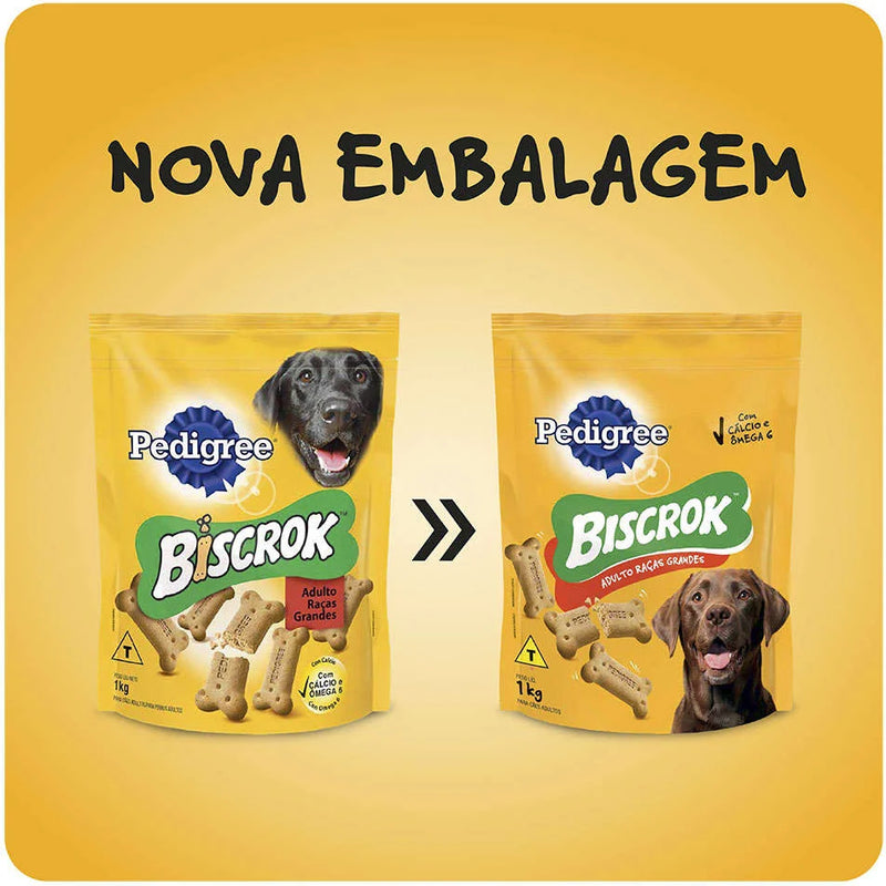 Biscoito Pedigree Biscrok Maxi - Cães Adultos Raças Grandes - 500G