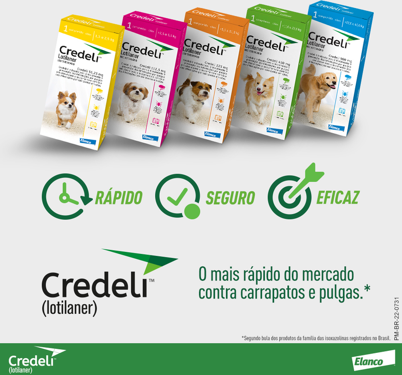 Credeli Antipulgas e Carrapatos  - para Cães de 2,5 a 5,5 Kg