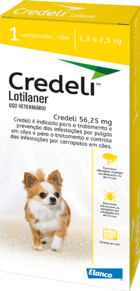 Credeli Antipulgas e Carrapatos  - para Cães de 1,3 a 2,5 Kg