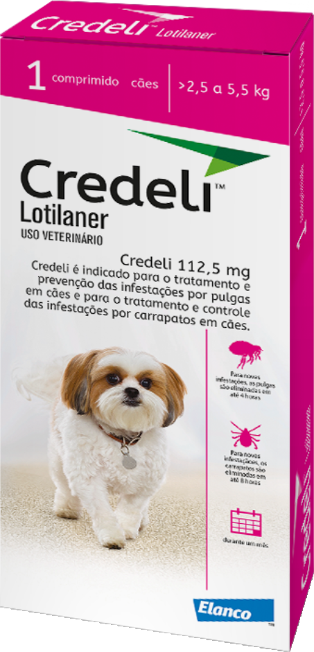 Credeli Antipulgas e Carrapatos  - para Cães de 2,5 a 5,5 Kg