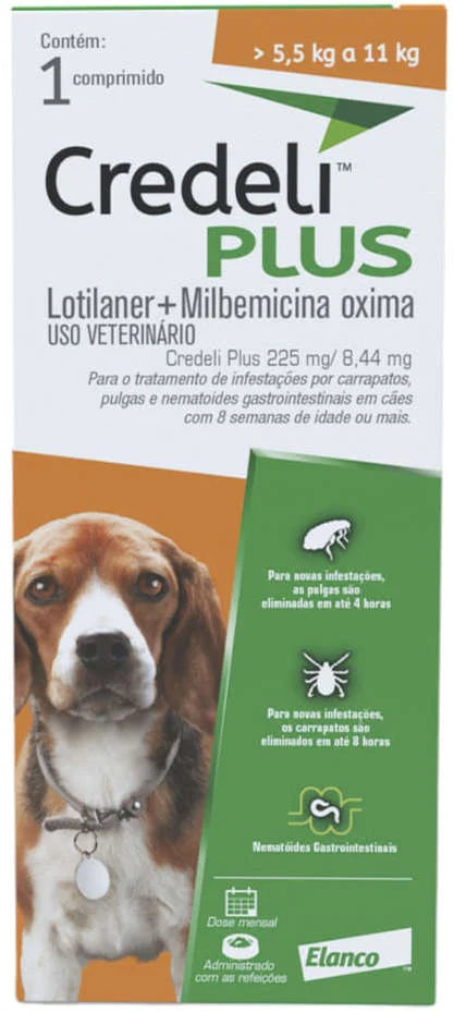 Credeli Plus para Cães de 5,5 a 11,0 kg - 1 Comprimido