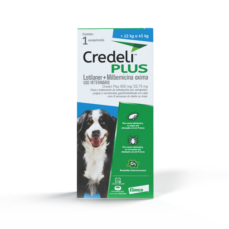 Credeli Plus para Cães de 22,0 a 45,0 kg - 1 Comprimido