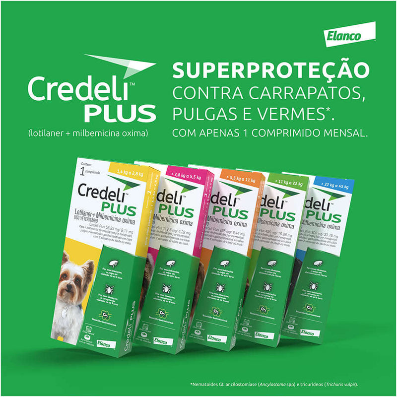 Credeli Plus para Cães de 11,0 a 22,0 kg - 1 Comprimido