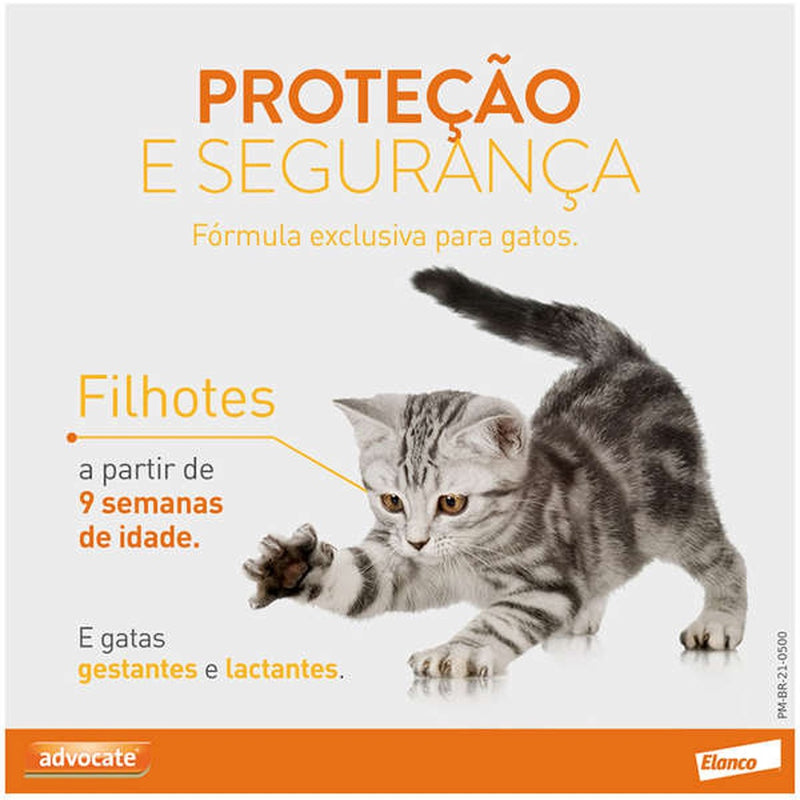 Advocate Elanco 0,4 mL para Gatos até 4 Kg - 3 Bisnagas