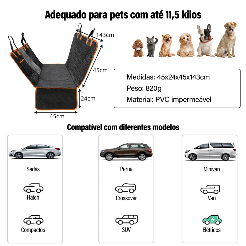 Capa banco automóvel para transportar animais de estimação